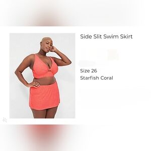Lane Bryant Side Slit Swim Skirt in Animal Print Coral 🪸 Size 26, NWT
